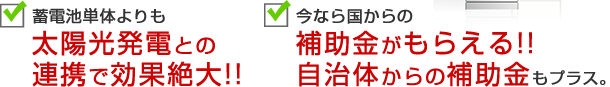 太陽光発電との連携で効果絶大！補助率が1/3！