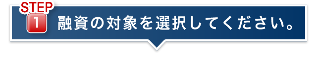 融資の対象を選択してください。